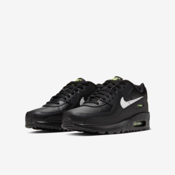 Nike Air Max 90 - Nagyobb Gyerek Utcai Cipő - Fekete/Világos Szürke